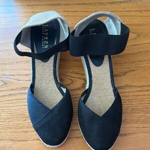 Ralph Lauren Black and Tan wedges